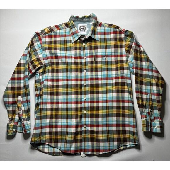 Cinch Other - Cinch Men’s Long Sleeve Mulitcolor Plaid Button Up Western Shirt - Size L